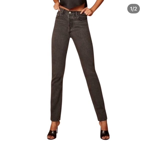 Aritzia Denim Forum Classic Black Women's Jeans “Nine Stovepipe” Size 25 - Picture 1 of 2